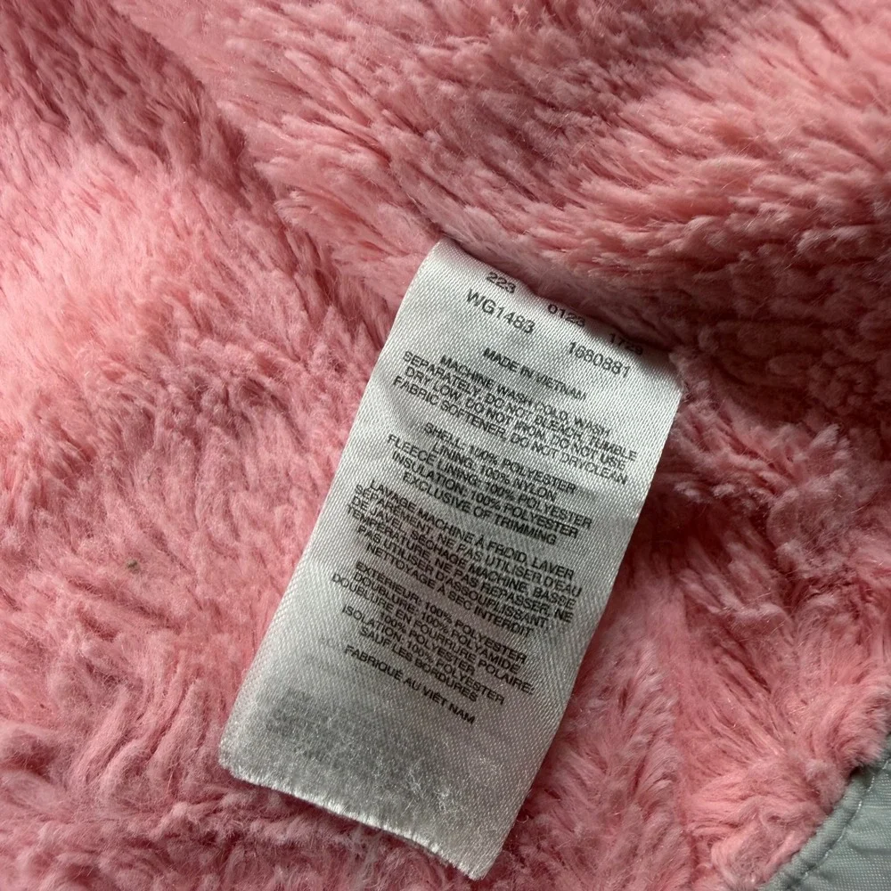 Columbia Girls Pink Quilted Hooded Jacket Fleece Lined Size L 14/16